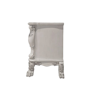 English Elm 2-Drawer Poplar Wood Nightstand Bone White Finish — Hand-Rubbed Layers, Carved Details, Ample Storage for Master Bedroom B016P261565