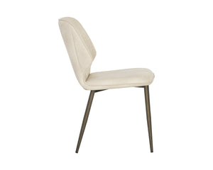 Sunpan Clinton Dining Chair Set of 2 - Stylish Industrial Design with Channel Tufting and Sturdy Iron Legs Bronze / Bravo Cream