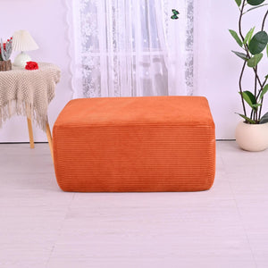 English Elm Ottoman-blue-corduroy Double Chaise Sectional Sofa with Ribbed Upholstery for Modern Living Orange W3975P440931