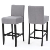 Christopher Knight Home® - Noble House - - 30-Inch Fabric Barstool With Solid Wood Frame (Set Of 2)