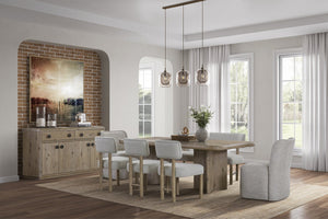 English Elm Server English Knotty Oak Veneer Buffet with Rounded Corners, 2 Drawers & Soft-Close Double Cabinets B2699P401379