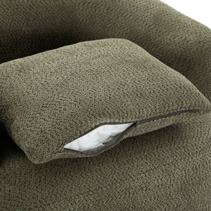 English Elm 360° Swivel Chair with Boucle Upholstery, Deep Pocket-Spring Seat, Ergonomic Curved Arms & Minimalist Design for Living Room Comfort Green N719P288552F