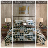 Woolrich Twin Falls Lodge/Cabin Oversized 4 Piece Quilt Set WR14-2234 Brown/Blue