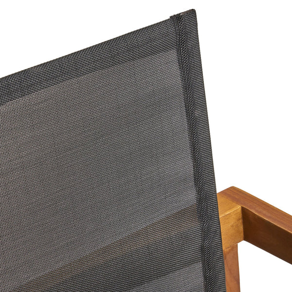 English Elm Christopher Knight Home® - BELFAST Outdoor Dining Chair Set of 2 with Acacia Wood Frame, Black Mesh Seats, Durable Weather-Resistant Design Teak 63256.00