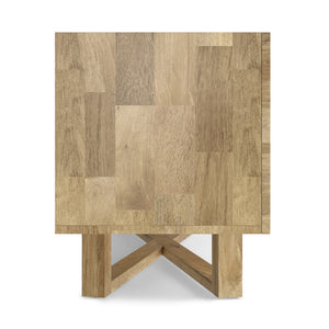 English Elm Harrow Natural Mango Wood TV Media Stand | Handcrafted Solid Wood, Cable Management, 65" TV Capacity B136P203480