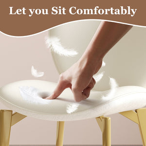 English Elm Set Of 2 Elegant Pu Leather Dining Chairs With Gold-Plated Steel Legs For Modern Home Décor W509P375683-GIGA