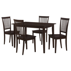 English Elm Stan Cappuccino 5-Piece Dining Set with Rectangular Table & Slat-Back Chairs for Cozy Kitchens B062P345391