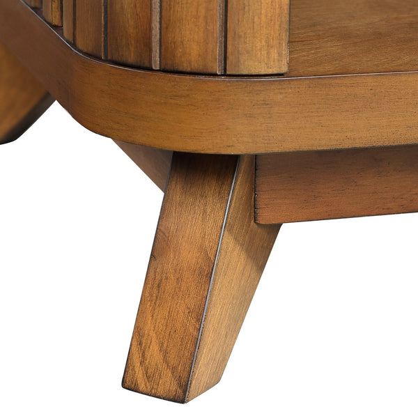 English Elm Rectangular Walnut Coffee Table Solid Pine Legs Open Shelf Family Living Room W1202P177315