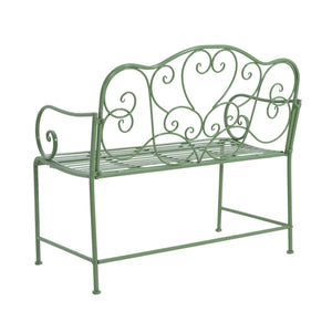 English Elm Christopher Knight Home® - Sunnydaze Iron Garden Bench with 41" Spacious Seating for Two, Timeless Elegant Outdoor Seating Design Matte Green N775P206861G