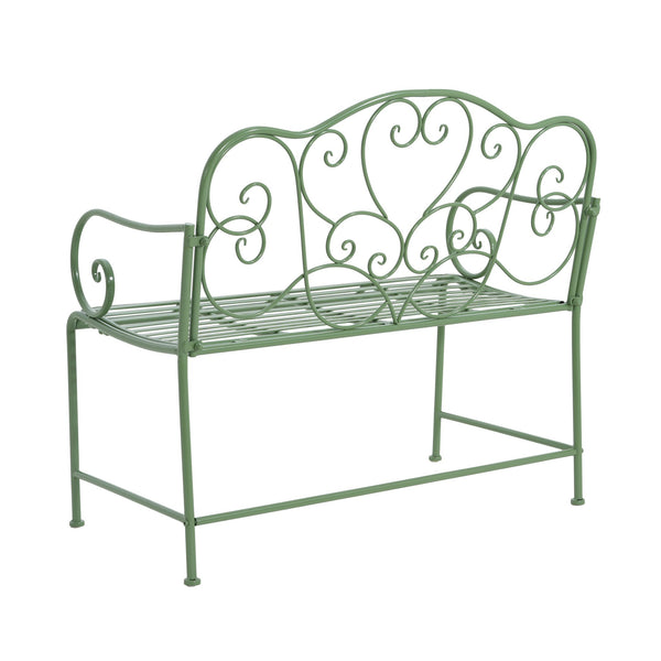 English Elm Christopher Knight Home® - Sunnydaze Iron Garden Bench with 41" Spacious Seating for Two, Timeless Elegant Outdoor Seating Design Matte Green N775P206861G