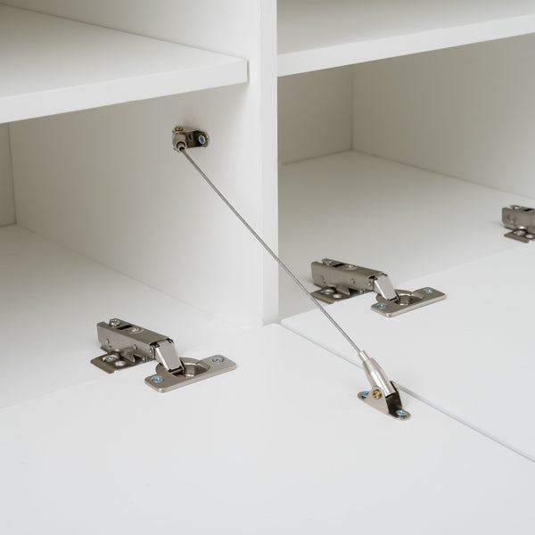 English Elm Two meters three cabinets and three storage clothes rack White Entryway Organizer with Hooks, Shelves, Cabinet W3871P368795