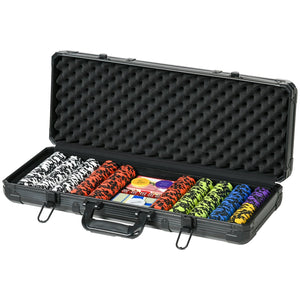 English Elm Soozier 500 Clay Poker Chip Set with Aluminum Case Two Card Decks and Dice W2225P217202