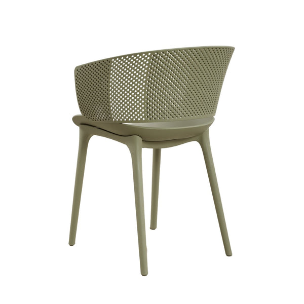 English Elm Gerald Outdoor Stackable Dining Chairs Uv Resistant Molded Plastic Patio Set of 2 Sage Green N776P390476G