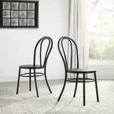 OSP Home Furnishings Odessa Metal Bistro Chair - Set of 2 Matte Black