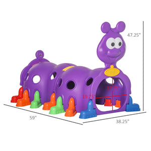 English Elm Kids' Caterpillar Crawl Tunnel Rigid Hdpe Configurable Indoor Outdoor Play Structure T3971P439372
