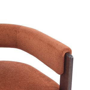 English Elm Christopher Knight Home® - Modern Velvet Upholstered Accent Arm chair with Barrel Back Design, Luxurious Velvet Comfort & Curved Legs Burnt Orange 29.5 L x 25.5 W x 14.5 H N776P205886R