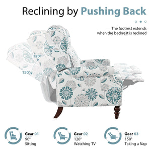 English Elm Christopher Knight Home® - 29.75" Push Back Recliner Chair with Wingback Design, Gourd Wooden Legs, Polyester Upholstery, Cozy Comfort White N763P201072Z
