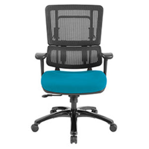 OSP Home Furnishings Vertical Mesh Back Ergonomic Manager Chair with Synchro Tilt and Polished Aluminum Base Blue 99663B-7