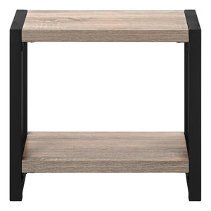 English Elm Accent Table Two Tier Narrow Black Laminate Metal Legs Modern Living Room Bedside B2710P218939