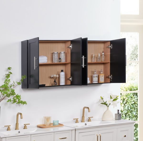 English Elm Wood Hanging Cabinet With Sleek Beadboard Design, Adjustable Shelves & Durable Storage Solution W914P292871-GIGA