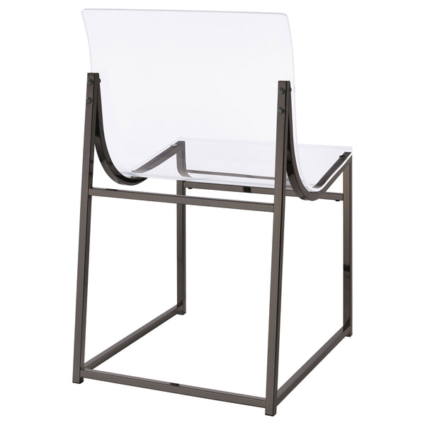 English Elm Fancher Black Nickel Acrylic Side Chairs Set of 2 — Pop Art Industrial Metal Frame, Clear Acrylic Modern Seating B062P299920