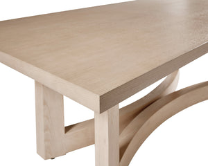 Sunpan Arezza 90.5" Sculptural Dining Table in Light Wash Oak - Scandinavian Design for Modern Homes