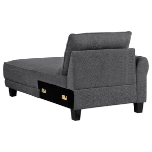 English Elm Verona Modern Grey Loose Back Sectional Sofa with Chaise, Solid Wood Frame, Pocket Coil Comfort B062S01242
