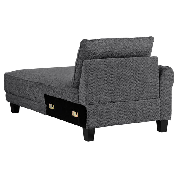 English Elm Verona Modern Grey Loose Back Sectional Sofa with Chaise, Solid Wood Frame, Pocket Coil Comfort B062S01242