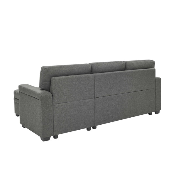 English Elm 86'' Linen Sectional Sleeper Sofa with Tufted Upholstery and Reversible Chaise Living Room B355S00010