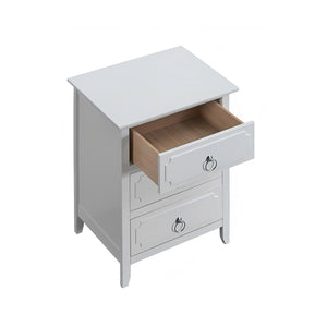 English Elm Daniel 3-Drawer Nightstand White with Polished Nickel Hardware, Dovetailed Drawers, Fully Assembled B078P408782