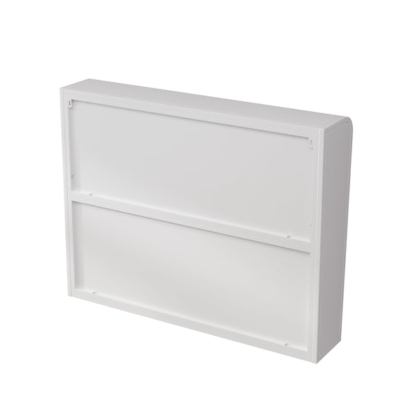 English Elm 3 Door Arched Wall Mounted Glass Cabinet with Wide Top Narrow Bottom Design for Stylish Storage and Display White W757P221502