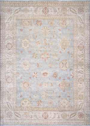 Pasargad Home Melody Collection Hand-knotted L.Blue Wool Area Rug - Timeless Elegance For Any Space   Pj-506 16x22