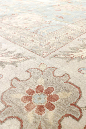 Pasargad Home Melody Collection Hand-knotted L.Blue Wool Area Rug - Timeless Elegance For Any Space   Pj-506 16x22