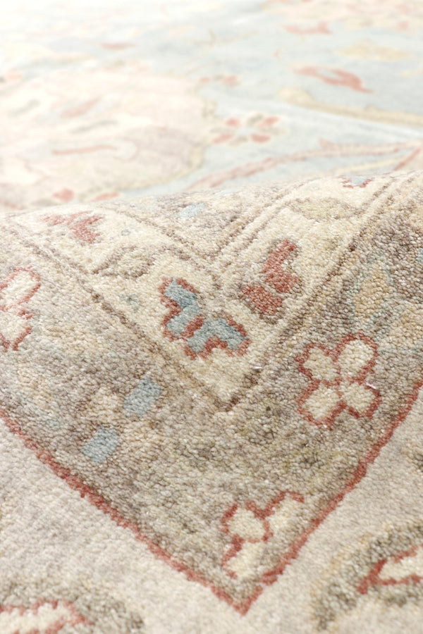 Pasargad Home Melody Collection Hand-knotted L.Blue Wool Area Rug - Timeless Elegance For Any Space   Pj-506 16x22