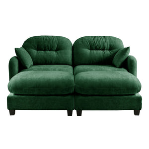 English Elm Cloud Sectional Sofa - Luxurious Green Chenille With Tufted Backrest & Modular Design For Any Space W714S01396