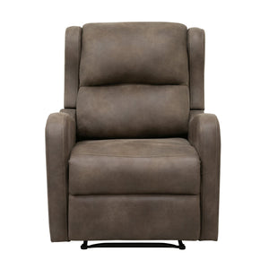 English Elm Microfiber Durant Brown Recliner Chair with Pull-Tab Recline, Polished Microfiber Upholstery, Cozy Seat B011P207534