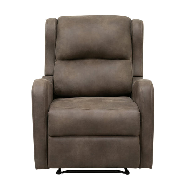 English Elm Microfiber Durant Brown Recliner Chair with Pull-Tab Recline, Polished Microfiber Upholstery, Cozy Seat B011P207534