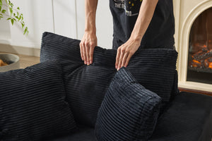 English Elm Chaise Lounge Chair With Storage Ottoman - Modern Upholstered Sofa Bed For Stylish Living Spaces W1170P353050