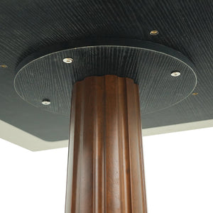 English Elm Modern Square Dining Table - 33.5" Sintered Stone Top With Wood Legs & Gold Base For Small Spaces P2 W1535S00599-GIGA