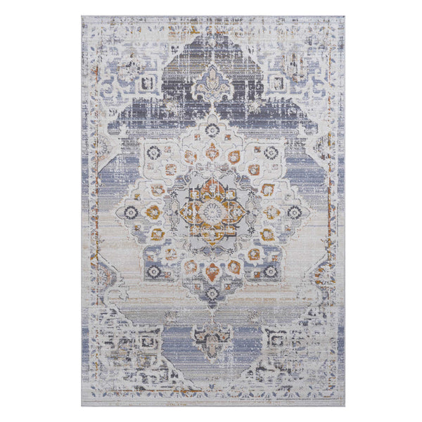 English Elm Loom Medallion Area Rug 5X7 Cream & Gold - Stylish, Non-Shedding, Stain Resistant For Any Room Decor B335P289532