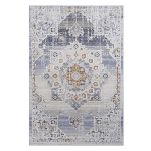 English Elm Loom Stylish Cream & Gold Medallion Area Rug - Non-Shedding, Stain Resistant, Perfect For Any Room B335P289530