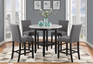 English Elm MARIAN Dark Gray Bar Stool Set of 2 — Transitional Fabric Upholstery, Nailhead Trim, Solid Wood Base, Easy Care Finish B201P256315