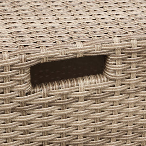 English Elm U-style 4-Piece Patio Sectional Sofa Set with Ottoman, All-Weather PE Rattan, Glass Coffee Table, Cushions WY000452AAE