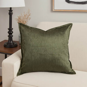 English Elm Homey Velvet Throw Pillow - Luxurious Deep Forest Green Accent For Comfort & Sophisticated Decor B357P357031