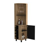 English Elm Corner Bar Cabinet Cleveland, Living Room, Natural Oak / Black