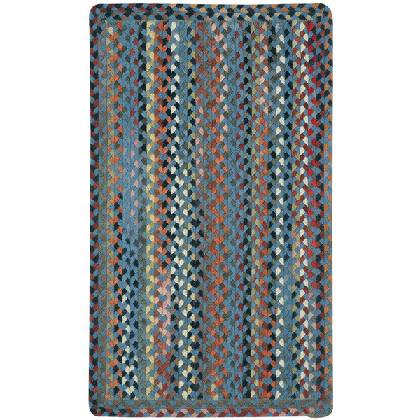 Capel Rugs Plymouth Vintage-inspired Double-braided Area Rug With New England Heritage And Heirloom Appeal Colony Blue 95% Wool,5% Other Fibers 0440rs00360036400