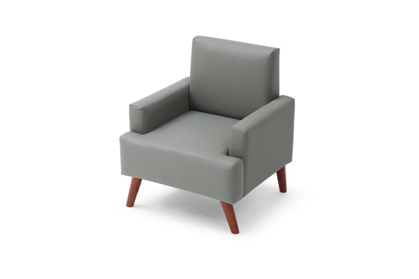English Elm Ventura Tufted Velvet Accent Chair Compact Button Detail for Living Room or Bedroom Gray B078P497889
