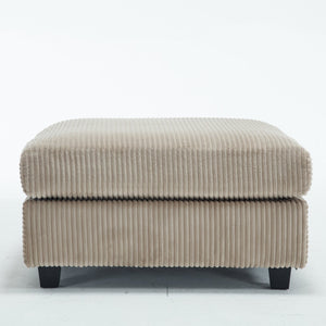 English Elm L L shape Sofa Set Ottoman Corduroy Fabric Sectional Modern Classic Design Oversized Comfort Brown W2325P186970