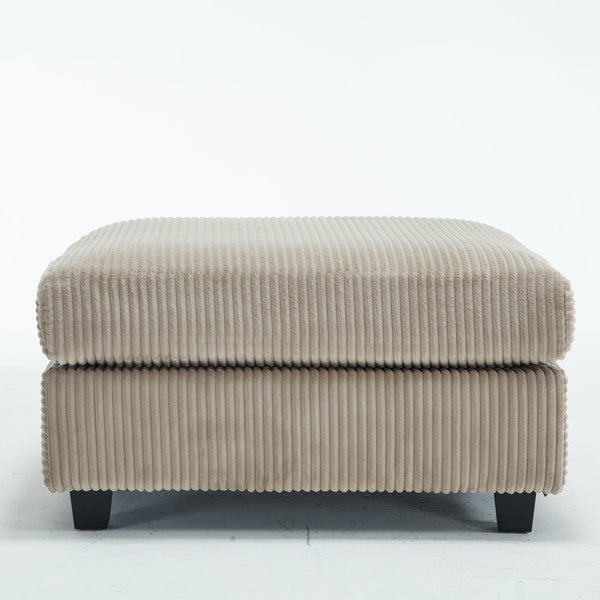 English Elm L L shape Sofa Set Ottoman Corduroy Fabric Sectional Modern Classic Design Oversized Comfort Brown W2325P186970