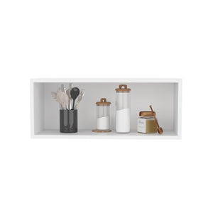 English Elm Wall Engineered Wood Cabinet with Single Door and Two Shelves for Kitchen Storage, Modern Durable Design White 31.1 L x 14.17 W x 4.33 H B097P250899